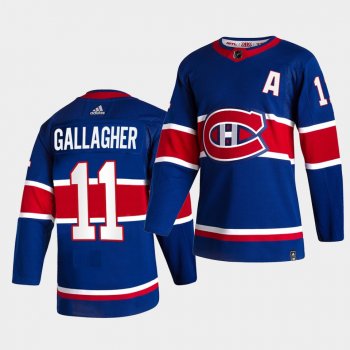 Montreal Canadiens 2021 Reverse Retro Brendan Gallagher Royal Special Edition Authentic Jersey