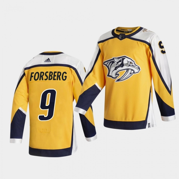 Nashville Predators 2021 Reverse Retro Filip Forsberg Gold Special Edition Authentic Jersey