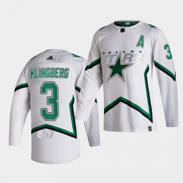 Dallas Stars 2021 Reverse Retro John Klingberg White Special Edition Authentic Jersey