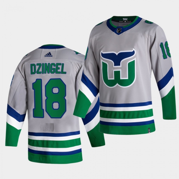 Carolina Hurricanes 2021 Reverse Retro Ryan Dzingel Green Special Edition Authentic Jersey