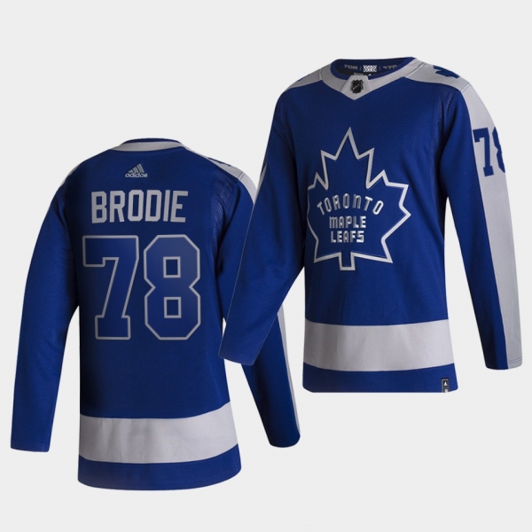 Toronto Maple Leafs 2021 Reverse Retro T.J. Brodie Blue Special Edition Authentic Jersey