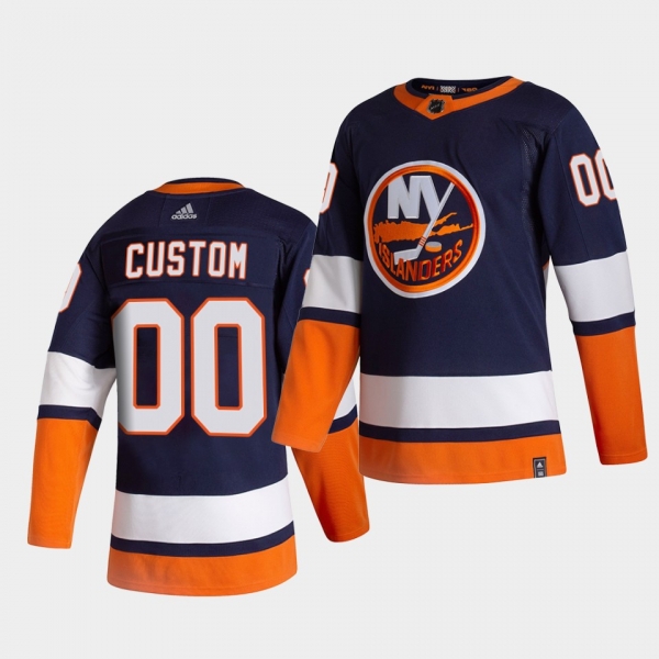 New York Islanders 2021 Reverse Retro Custom Navy Special Edition Authentic Jersey