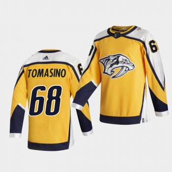 Nashville Predators 2021 Reverse Retro Philip Tomasino Gold Special Edition Authentic Jersey