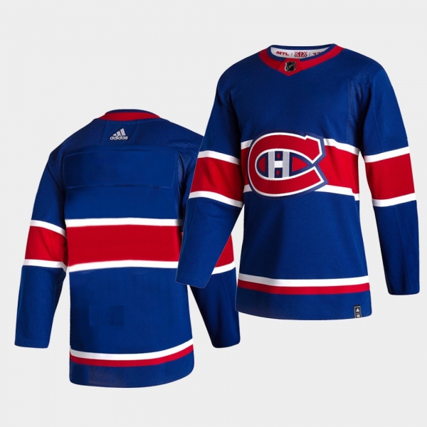 Montreal Canadiens 2021 Reverse Retro Blank Blue Special Edition Authentic Jersey