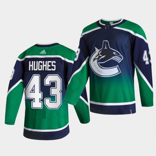 Vancouver Canucks 2021 Reverse Retro Quinn Hughes Green Special Edition Authentic Jersey