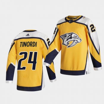 Nashville Predators 2021 Reverse Retro Jarred Tinordi Gold Special Edition Authentic Jersey