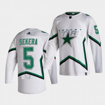 Dallas Stars 2021 Reverse Retro Andrej Sekera White Special Edition Authentic Jersey