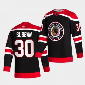 Chicago Blackhawks 2021 Reverse Retro Malcolm Subban Black Special Edition Authentic Jersey