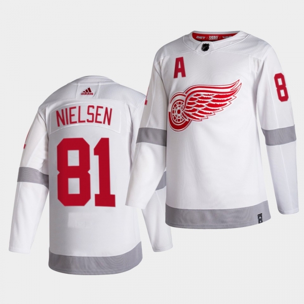 Detroit Red Wings 2021 Reverse Retro frans nielsen White Special Edition Authentic Jersey