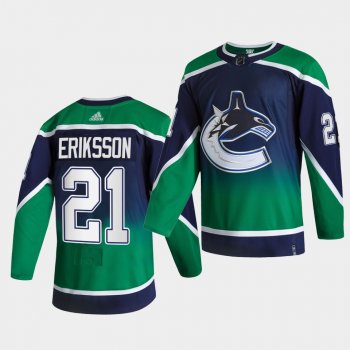 Vancouver Canucks 2021 Reverse Retro Loui Eriksson Green Special Edition Authentic Jersey