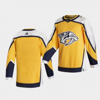 Nashville Predators 2021 Reverse Retro Blank Gold Special Edition Authentic Jersey