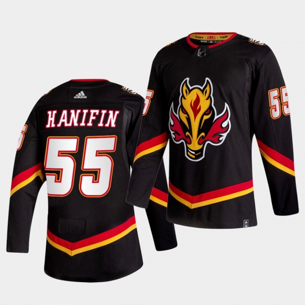 Calgary Flames 2021 Reverse Retro Noah Hanifin Black Special Edition Authentic Jersey