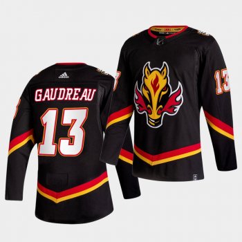 Calgary Flames 2021 Reverse Retro Johnny Gaudreau Black Special Edition Authentic Jersey