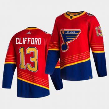 St. Louis Blues 2021 Reverse Retro Kyle Clifford Red Special Edition Authentic Jersey