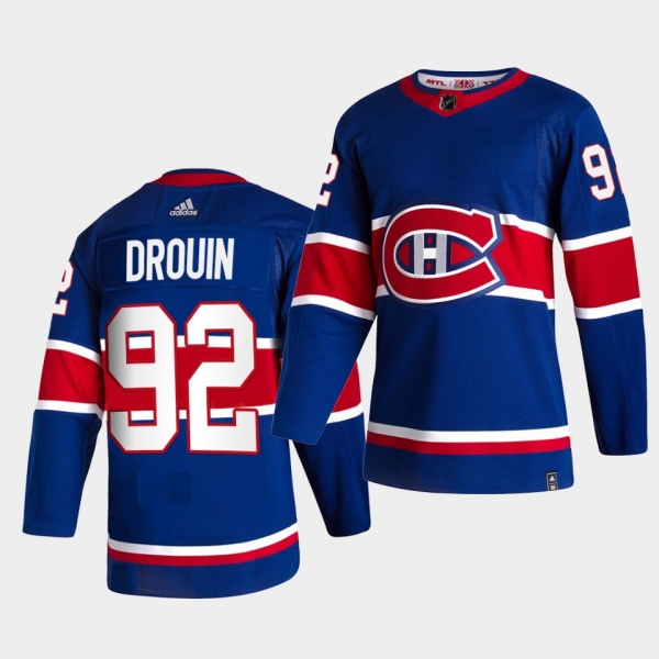 Montreal Canadiens 2021 Reverse Retro Jonathan Drouin Royal Special Edition Authentic Jersey