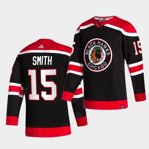 Chicago Blackhawks 2021 Reverse Retro Zack Smith Black Special Edition Authentic Jersey