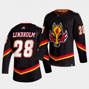 Calgary Flames 2021 Reverse Retro Elias Lindholm Black Special Edition Authentic Jersey