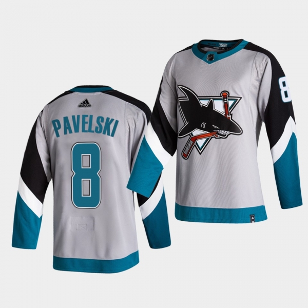 San Jose Sharks 2021 Reverse Retro Joe Pavelski Grey Special Edition Authentic Jersey