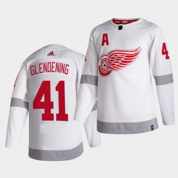 Detroit Red Wings 2021 Reverse Retro luke glendening White Special Edition Authentic Jersey