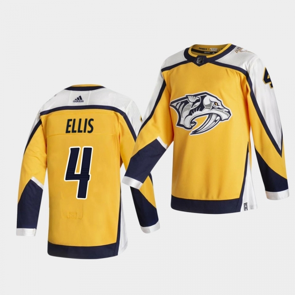 Nashville Predators 2021 Reverse Retro Ryan Ellis Gold Special Edition Authentic Jersey