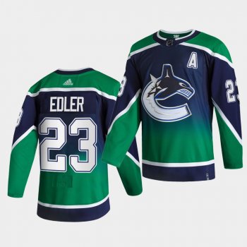 Vancouver Canucks 2021 Reverse Retro Alexander Edler Green Special Edition Authentic Jersey