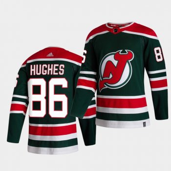 New Jersey Devils 2021 Reverse Retro jack hughes Green Special Edition Authentic Jersey