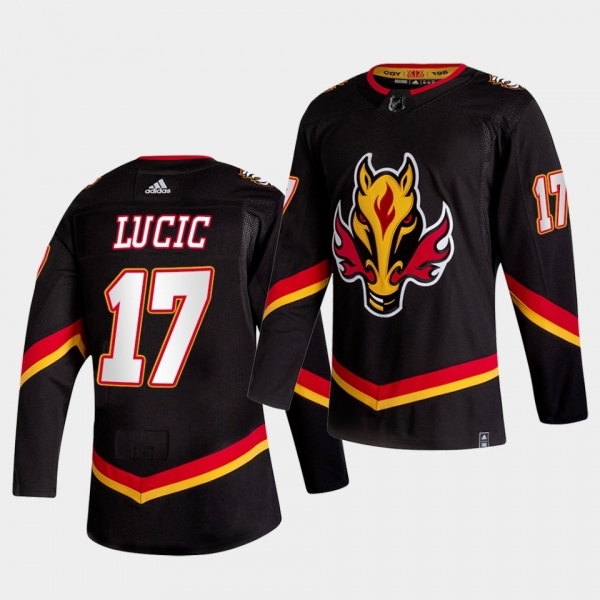 Calgary Flames 2021 Reverse Retro Milan Lucic Black Special Edition Authentic Jersey