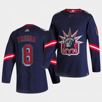 New York Rangers 2021 Reverse Retro Jacob Trouba Navy Special Edition Authentic Jersey