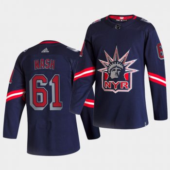 New York Rangers 2021 Reverse Retro Rick Nash Navy Special Edition Authentic Jersey