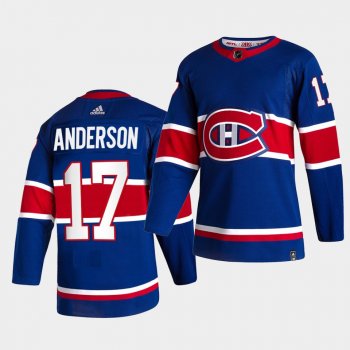 Montreal Canadiens 2021 Reverse Retro Josh Anderson Royal Special Edition Authentic Jersey