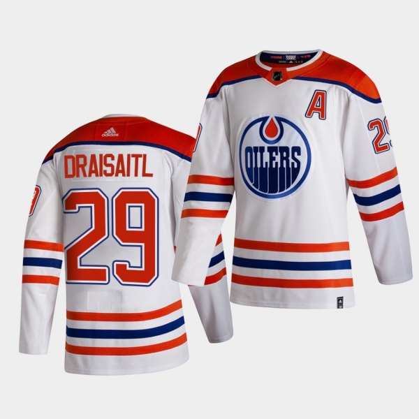 Edmonton Oilers 2021 Reverse Retro Leon Draisaitl White Special Edition Authentic Jersey