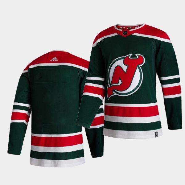 New Jersey Devils 2021 Reverse Retro Blank Green Special Edition Authentic Jersey