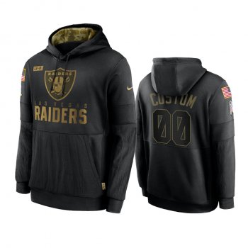 Las Vegas Raiders Custom Black 2020 Salute To Service Sideline Performance Pullover Hoodie