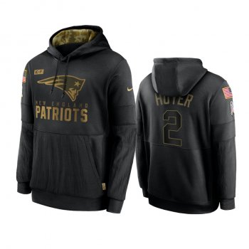 New England Patriots Brian Hoyer Black 2020 Salute To Service Sideline Performance Pullover Hoodie