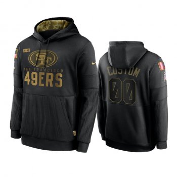 San Francisco 49ers Custom Black 2020 Salute To Service Sideline Performance Pullover Hoodie