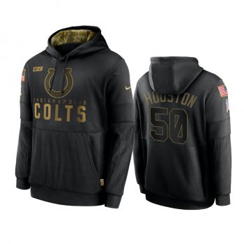 Indianapolis Colts Justin Houston Black 2020 Salute To Service Sideline Performance Pullover Hoodie