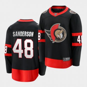 Jake Sanderson Ottawa Senators 2020-21 2020 NHL Draft Men Black Home Jersey