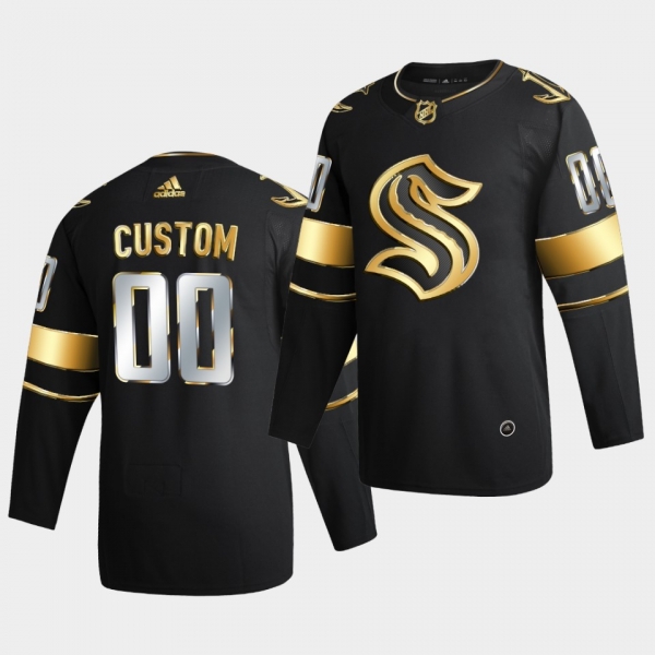 Seattle Kraken custom 2020-21 Golden Edition Limited Authentic Black Jersey