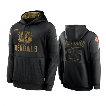 Cincinnati Bengals Giovani Bernard Black 2020 Salute To Service Sideline Performance Pullover Hoodie