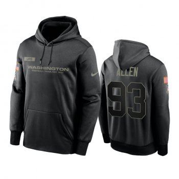 Washington Football Team Jonathan Allen Black 2020 Salute To Service Sideline Performance Pullover Hoodie