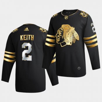 Chicago Blackhawks Duncan Keith 2020-21 Golden Edition Limited Authentic Black Jersey