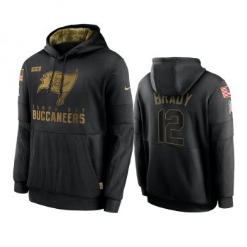 Tampa Bay Buccaneers Tom Brady Black 2020 Salute To Service Sideline Performance Pullover Hoodie