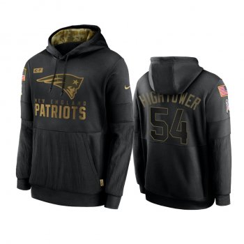 New England Patriots Dont'a Hightower Black 2020 Salute To Service Sideline Performance Pullover Hoodie