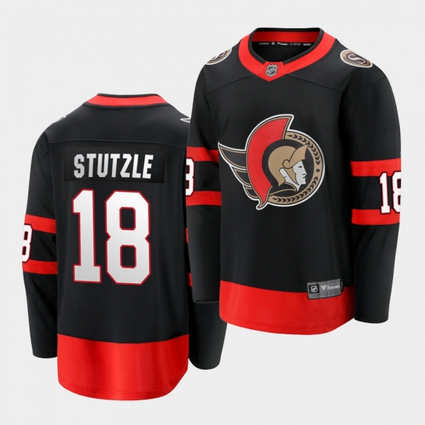 Tim Stutzle Ottawa Senators 2020 NHL Draft Men Black 2021 Home Premier Jersey