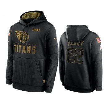 Tennessee Titans Derrick Henry Black 2020 Salute To Service Sideline Performance Pullover Hoodie