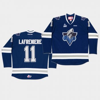 CHL Alexis Lafreniere Rimouski Oceanic Navy Retro Hockey 2020 NHL Draft Jersey