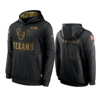 Houston Texans Deshaun Watson Black 2020 Salute To Service Sideline Performance Pullover Hoodie