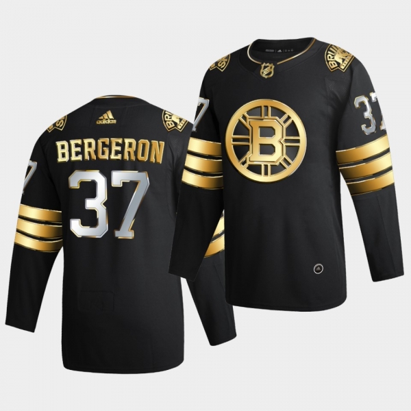 Boston Bruins Patrice Bergeron 2020-21 Golden Edition Limited Authentic Black Jersey