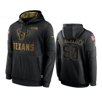 Houston Texans Ross Blacklock Black 2020 Salute To Service Sideline Performance Pullover Hoodie