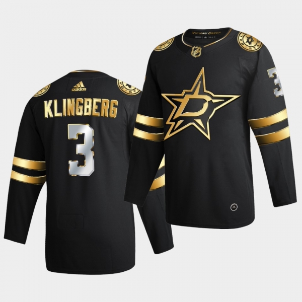 Dallas Stars John Klingberg 2020-21 Authentic Golden Limited Edition Black Jersey